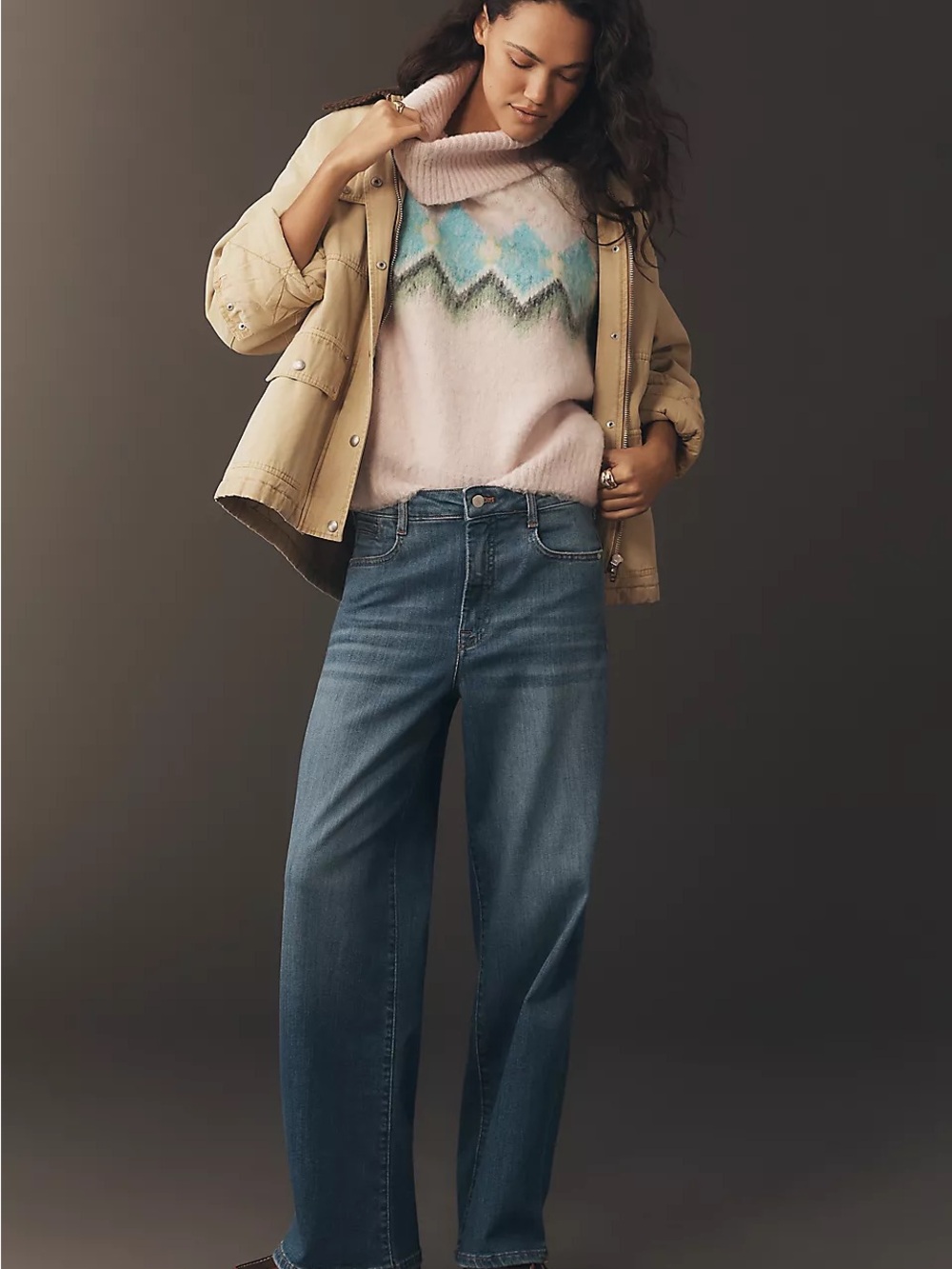 Anthropologie Wide-Leg Jeans in Medium Blue Pilcro